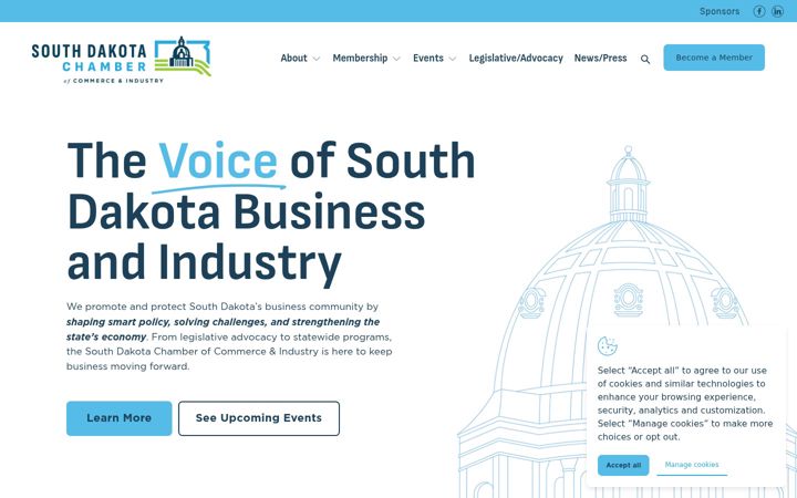 Screenshot of southdakotabusiness.com