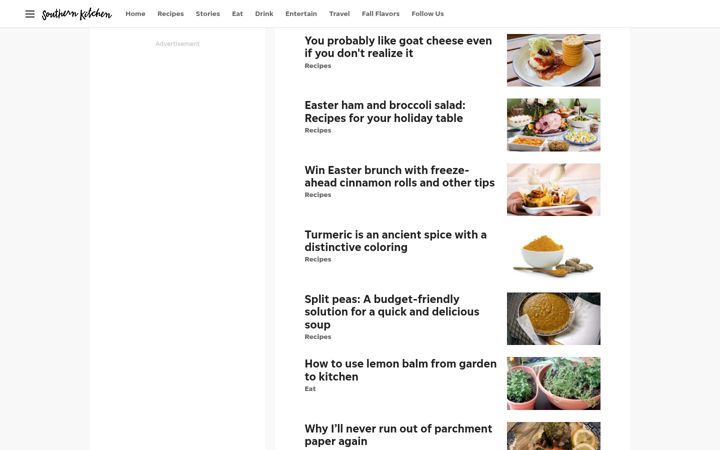Screenshot of southernkitchen.com