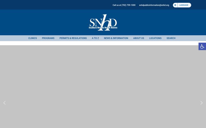 Screenshot of southernnevadahealthdistrict.org