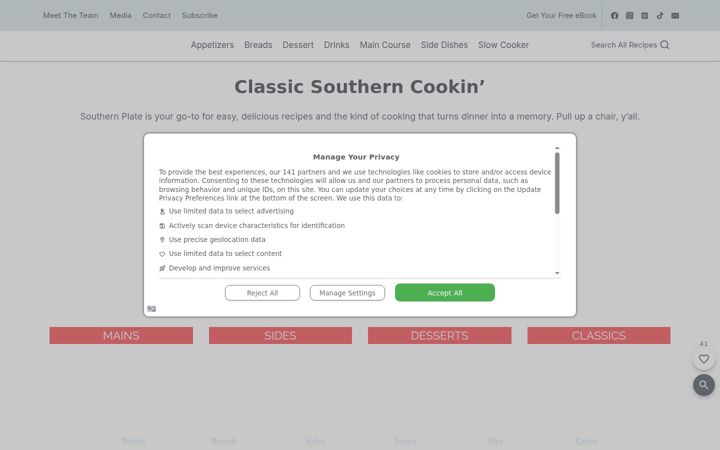 Screenshot of southernplate.com