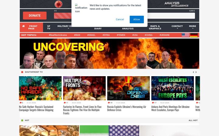 Screenshot of southfront.press
