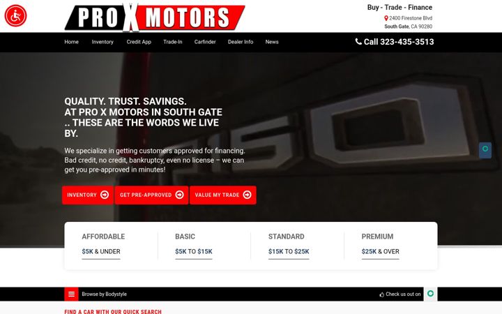 Screenshot of southgatecarsforsale.com