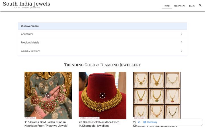 Screenshot of southindiajewels.com