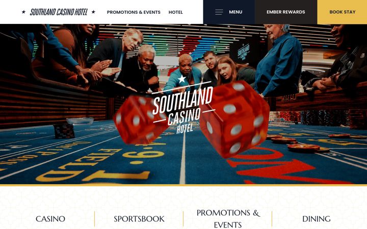 Screenshot stránky southlandcasino.com