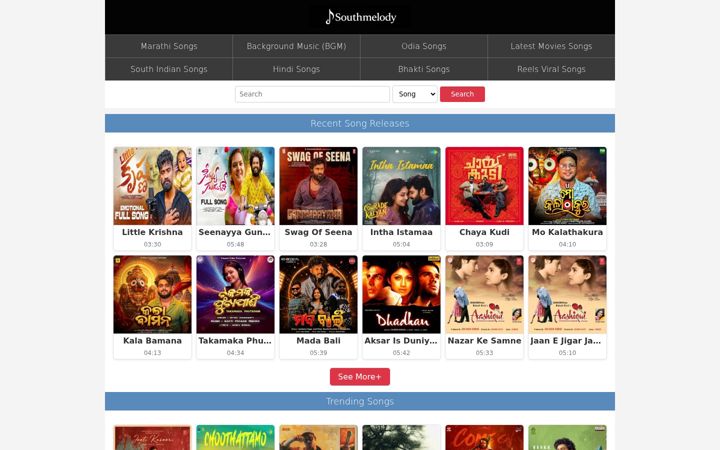 Screenshot of southmelody.com