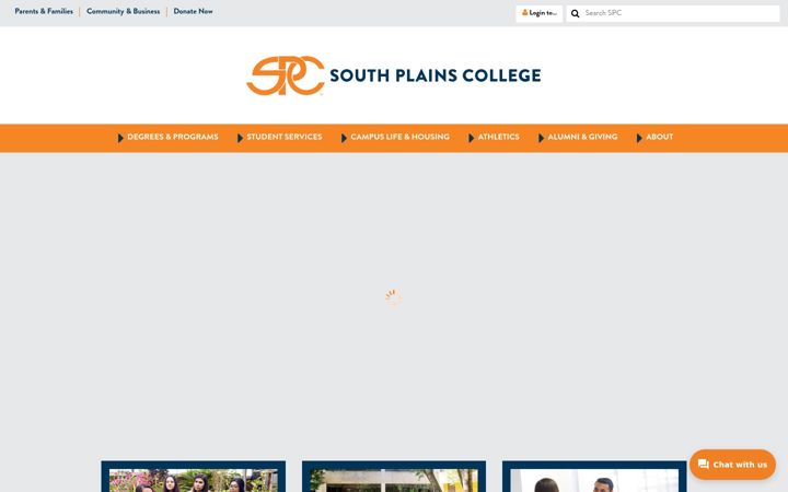Екранна снимка на southplainscollege.edu