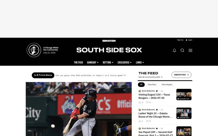 Screenshot of southsidesox.com