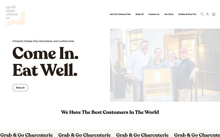 Screenshot van southslopecheeseco.com