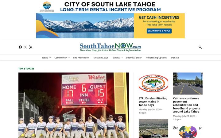 Screenshot of southtahoenow.com