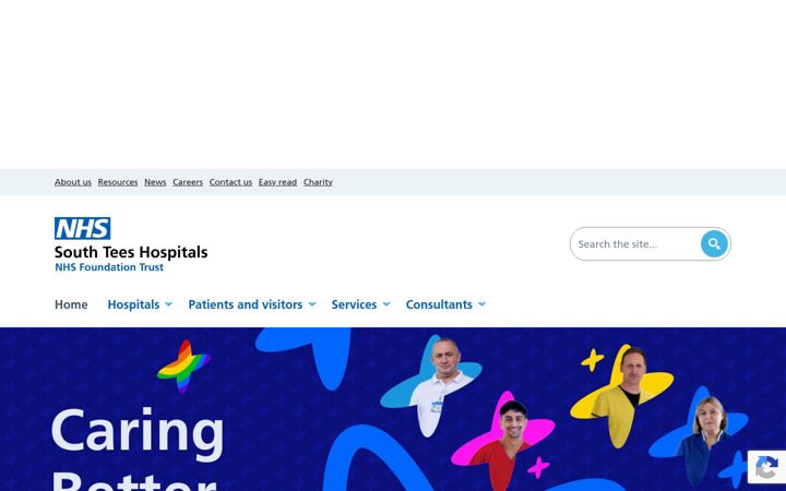 Screenshot of southtees.nhs.uk