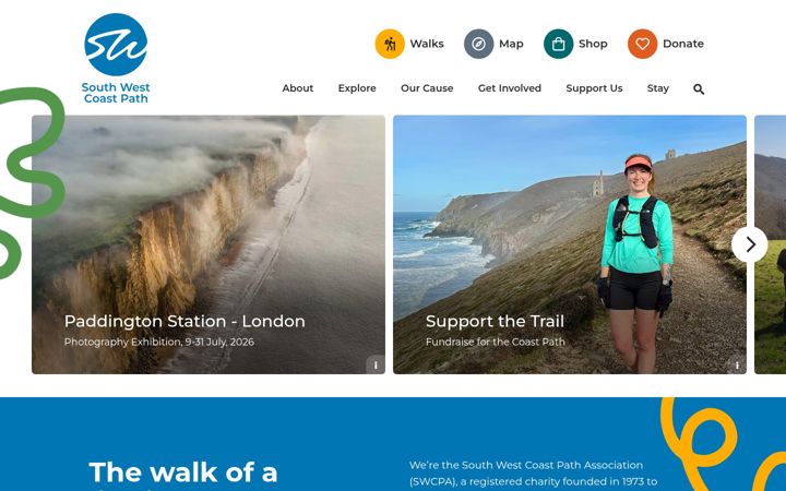 Screenshot of southwestcoastpath.org.uk