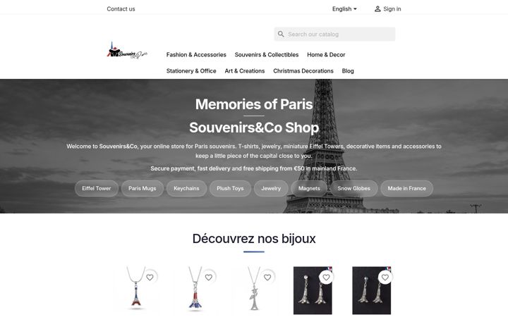 Screenshot of souvenirs-paris.com