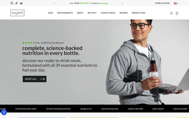 Screenshot of soylent.com