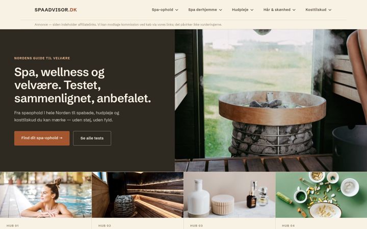 Screenshot of spaadvisor.dk