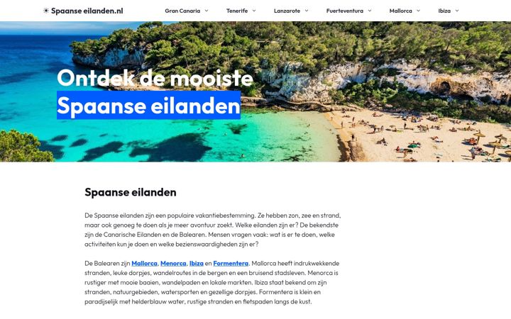 Capture d'écran de spaanse-eilanden.nl