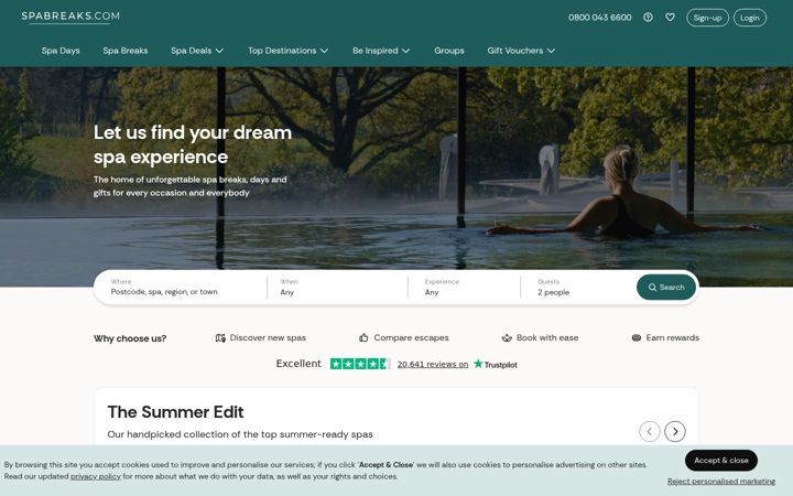 Screenshot of spabreaks.com