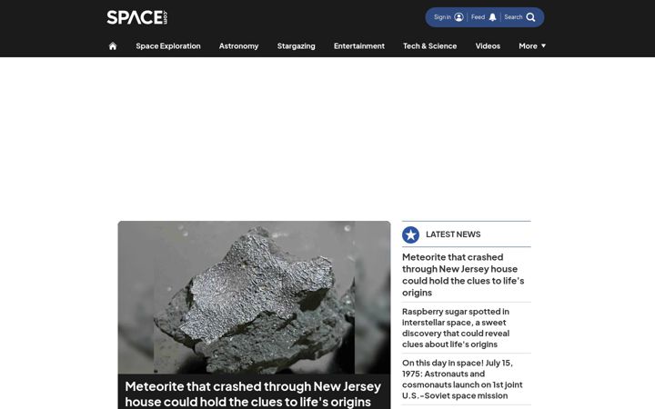 Capture d'écran de space.com
