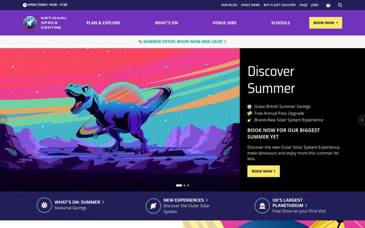 Screenshot of spacecentre.co.uk