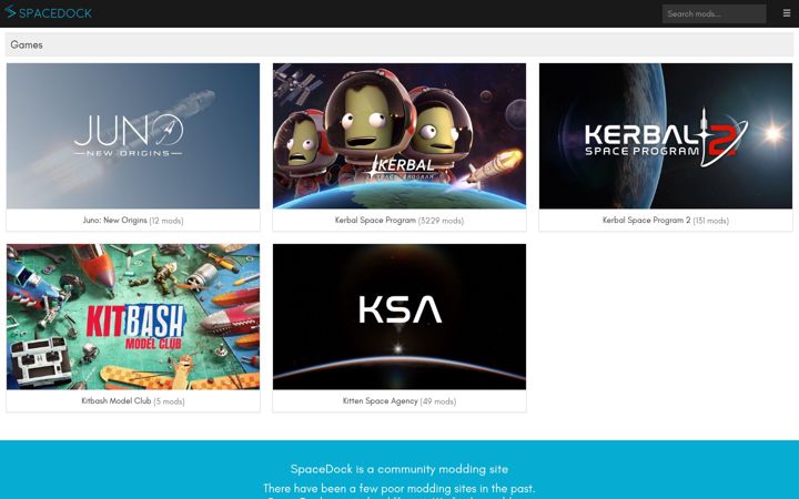 Screenshot of spacedock.info