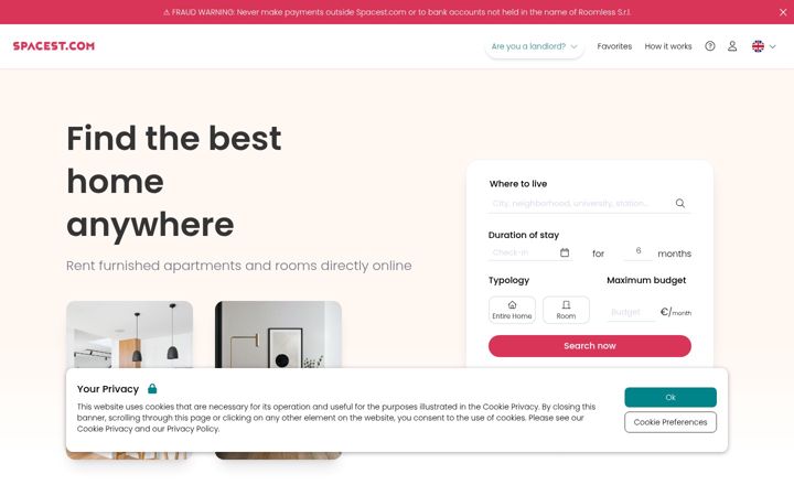 Screenshot of spacest.com
