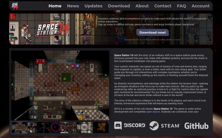 Screenshot of spacestation14.com