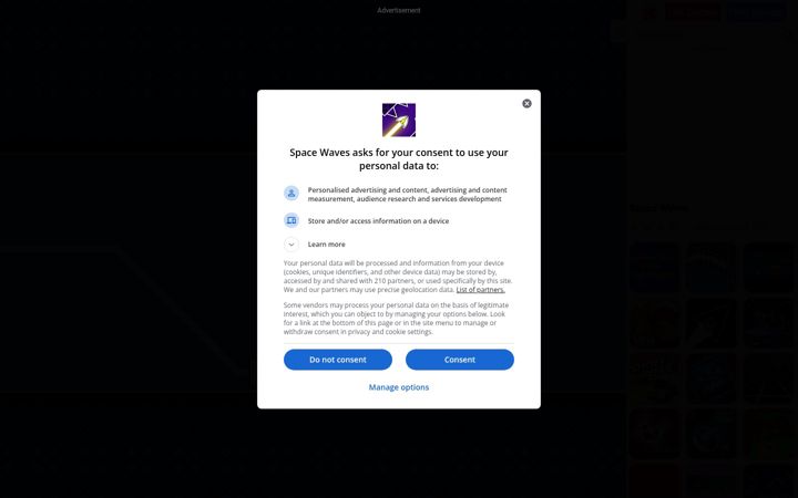 Screenshot of spacewaves.io