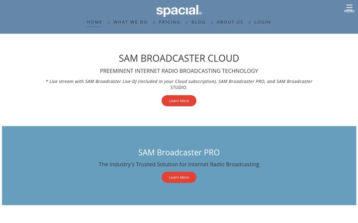Captură de ecran a spacial.com