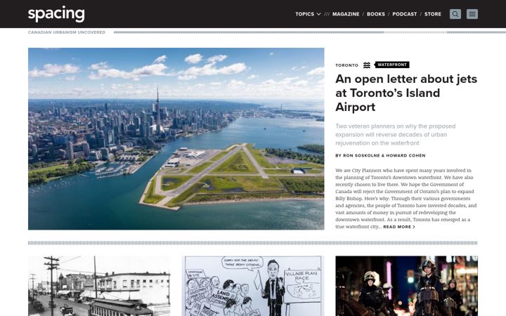 Screenshot of spacing.ca