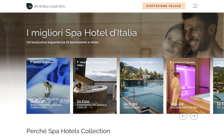 Captura de ecrã de spahotelscollection.it