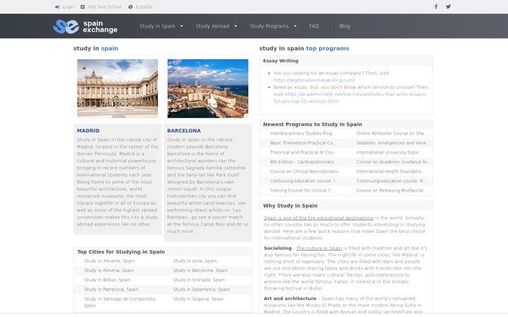 Screenshot of spainexchange.com