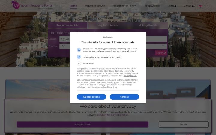 Screenshot of spainpropertyportal.com