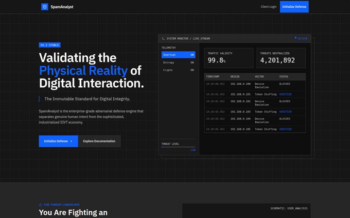 Screenshot of spamanalyst.com