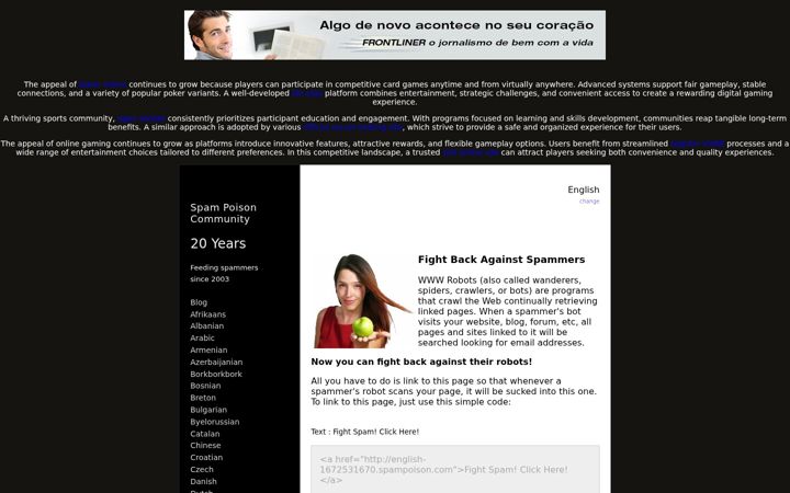 Screenshot of spampoison.com