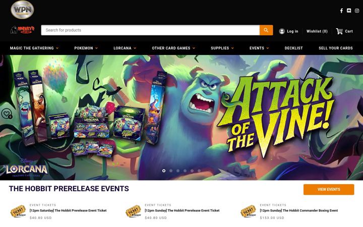 Screenshot of spankyscardshop.com
