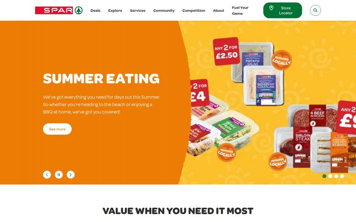 Screenshot of spar-ni.co.uk