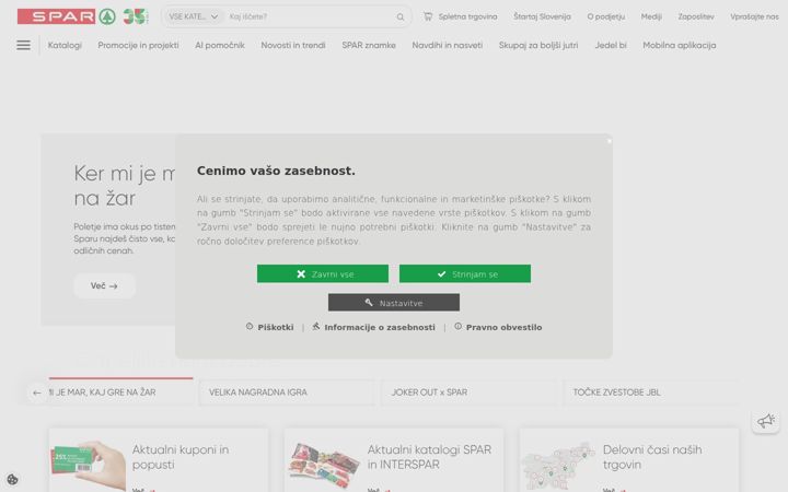 Screenshot of spar.si