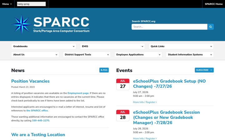 Screenshot of sparcc.org