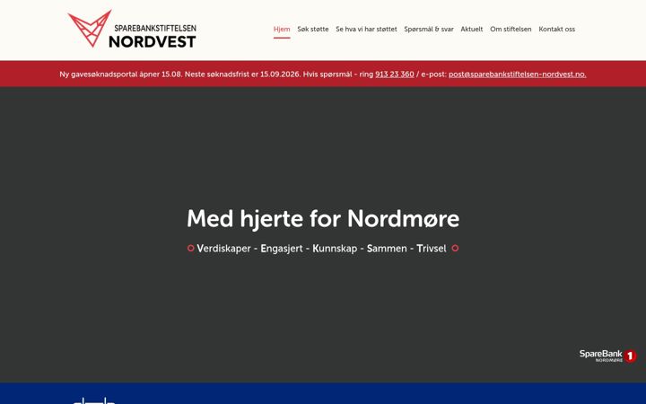 Screenshot of sparebankstiftelsen-nordvest.no