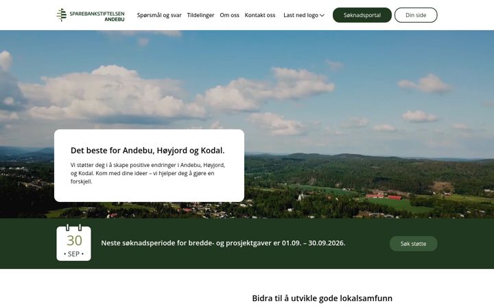 Screenshot of sparebankstiftelsenandebu.no