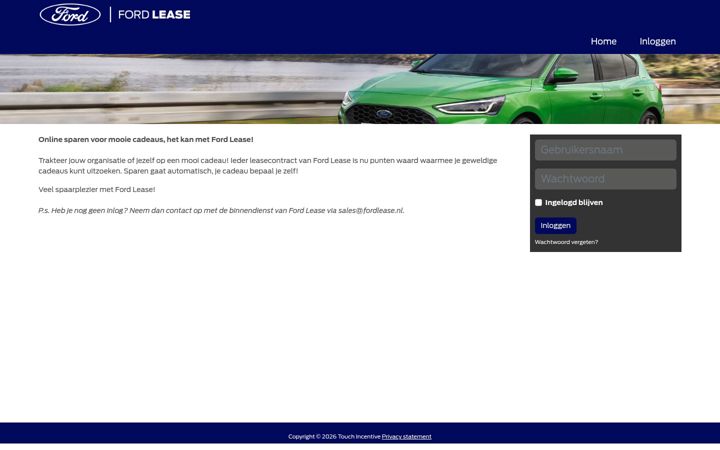 Screenshot of sparenmetfordlease.nl