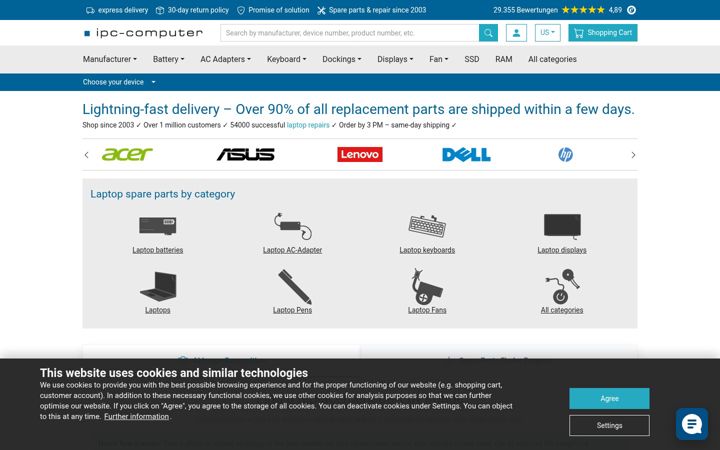 Screenshot of sparepartworld.com