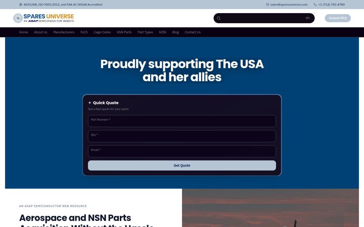 Screenshot of sparesuniverse.com