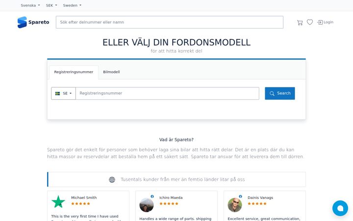 Screenshot of spareto.se