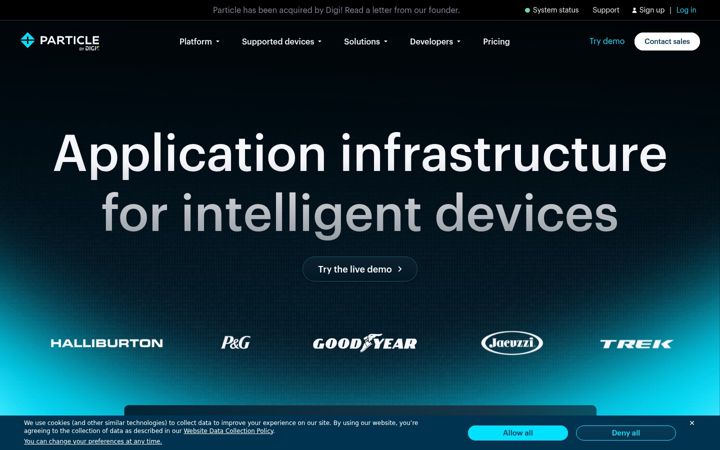 Screenshot of spark.io
