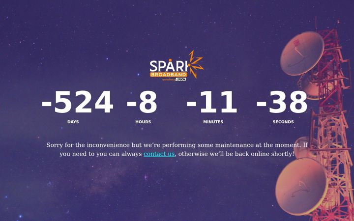 Screenshot ta' sparkbroadband.pk