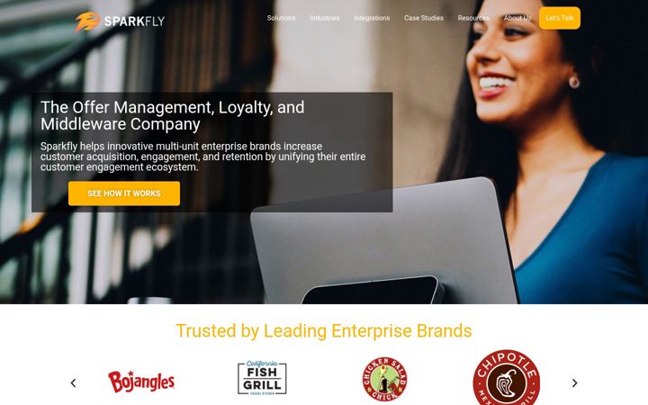 Screenshot of sparkfly.com