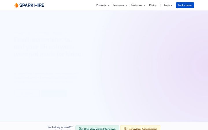 Screenshot of sparkhire.com