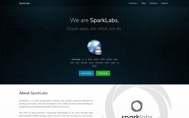 Screenshot of sparklabs.com
