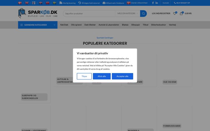 Screenshot of sparkoeb.dk