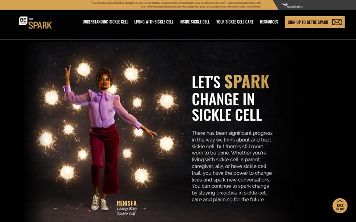 Ekrānuzņēmums no sparksicklecellchange.com